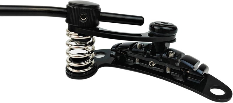 guyker Guitar Bridge Stop Bar Tailpiece Tremolo TM85-S and GM005 Tune-O-Matic Roller Saddle Bridge Combo Replacement Part Compatible with Les Paul LP SG 6 String Electric Guitars, Black - Image 3